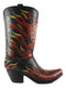 Western Flames Crossbones Skull Poker Cards Cowboy Boot Vase Planter Figurine