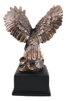 Patriotic Flight Bald Eagle On Rock Stretching Out Wings Figurine With Base