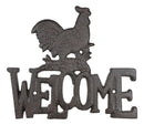 Ebros Rustic Country Farm Rooster Chicken Welcome Sign Wall Decor Cutout Plaque 7"H