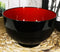 Ebros Made In Japan Black Red Lacquer Copolymer Plastic Large Bowl 38oz Set of 6