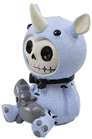 Ebros Furrybones Buster Figurine in Rhinoceros Costume 3" Tall Collectible