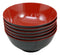 Asian Red Black Melamine Ramen Udon Pho Gourmet Soup Bowls Pack Of 6 Set 52oz