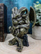 Ebros Winged Ram Horned Gargoyle Sitting On Cathedral Pedestal Statue 6" High