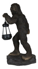 Bigfoot Sasquatch Mythical Legend Ape Man Creature Carrying LED Lantern Statue