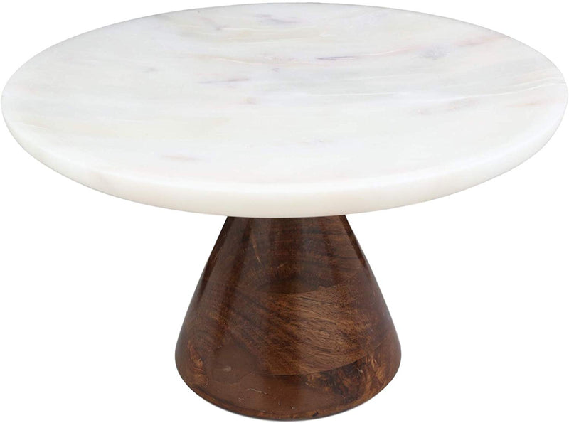Ebros 11"Wide White Banswara Marble Round Top Serving Plate or Dish Platter - Ebros Gift