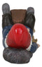 Whimsical Holiday Tipsy Drunk Garden Gnome Sleeping Near Squirrel Wine Holder