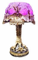 Ebros Day Of The Dead Ossuary Skull Faces Mini Multi Colored LED Table Lamp 7"H