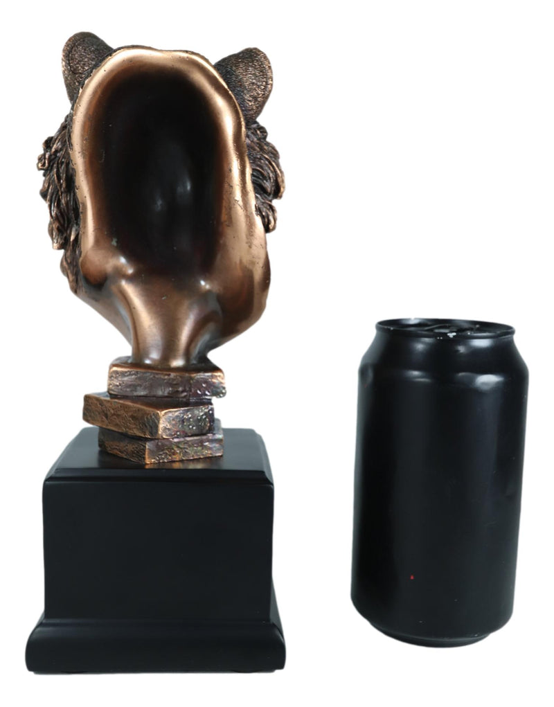 Jungle Wildlife Apex Predator Bengal Tiger Bust Sculpture 9"H With Trophy Base
