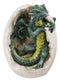 Ebros Green Earth Dragon Hatchling Breaking Out of Egg Shell Figurine 5" H