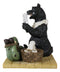 Rustic Western Whimsical Black Bear Picnic Time With Tied Up Hunter Figurine