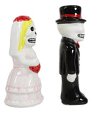 Dias De Los Muertos Wedding Vows Sugar Skulls Ceramic Salt Pepper Shakers Set