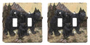 Rustic Western Bear And Cubs Double Toggle Light Switch Plate Cover Set Of 2