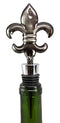 Ebros Gift Fleur De Lis Royal Emblem Kitchen Wine Bottle Topper Stopper Metal Rubber Cork Hosting Accessory