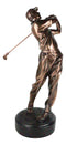 Professional Golfer Swinging Golf Club Decorative Statue With Trophy Base 15" H