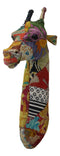 Safari Wild Giraffe Hand Crafted Paper Mache In Sari Fabric Wall Head Decor