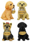 Ebros Gift Set of 4 Dogs Realistic Poodle Fawn and Black Labrador and Yorkshire Terrier Puppies Figurines with Greeting Signs As Welcome Home Decor Pet Pals Dog Sculpture 6.25" Tall Memorial Statues