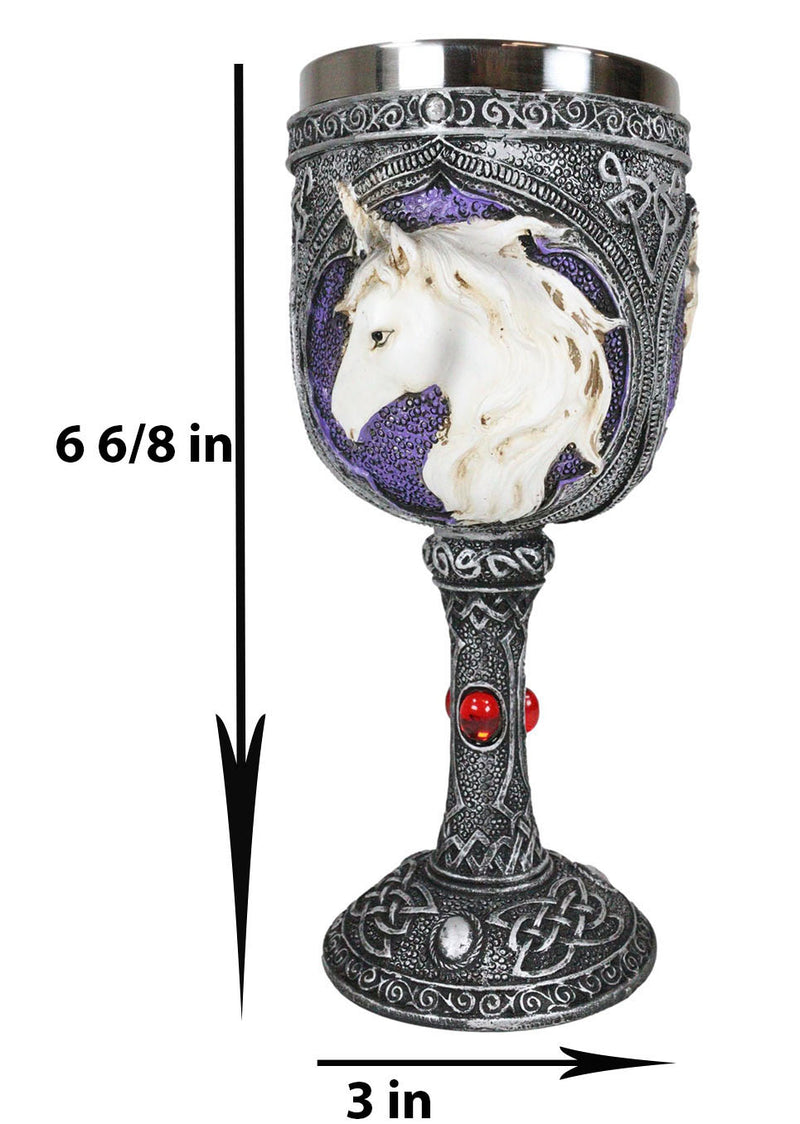 Magical Enchanted Waterfall Kingdom Rare Unicorn 5oz Wine Drink Goblet Chalice
