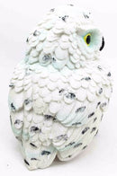 Arctic Tundra White Snow Owl Chick Cute Figurine 6"H Collectible Sculpture