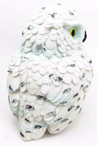 Arctic Tundra White Snow Owl Chick Cute Figurine 6"H Collectible Sculpture