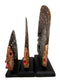 Balinese Wood Handicrafts Tropical Batik Angel Fish Family Set of 3 Figurines
