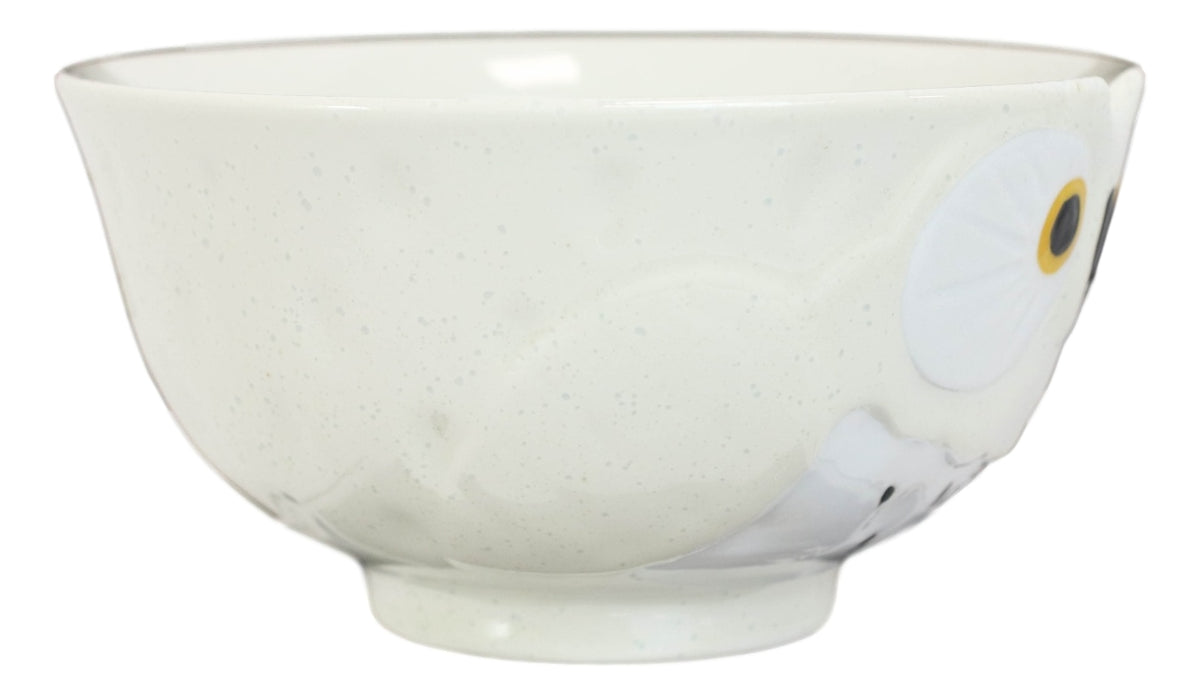 Pack Of 6 White Whimsical Big Eyed Owls Rice Soup Appetizer Sauce Bowls 14oz