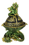 Green Dragon Mother With Hatchling On Celtic Knotwork Dome Egg Decorative Box