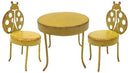 Small Garden Metal Table and 2 Lady Bug Chairs Set Mini Fairy Garden Figurine