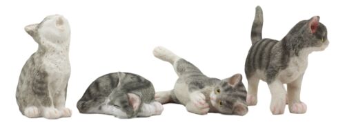 Crazy For Cats Four Playful Kitten Statues Adorable Kitty Cat Animal Figurines
