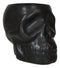 Pack Of 2 Black Ceramic Day Of The Dead Ghastly Skull Planter Bowl Pot Figurine