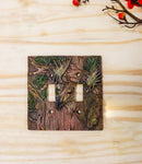 Rustic Western Pine Stag Elk Moose Double Toggle Switch Plate Cover Set Of 2