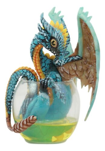 Ebros Drunken Whiskey Spirit Dragon Statue Medieval Renaissance Fantasy Decor Figurine - Ebros Gift