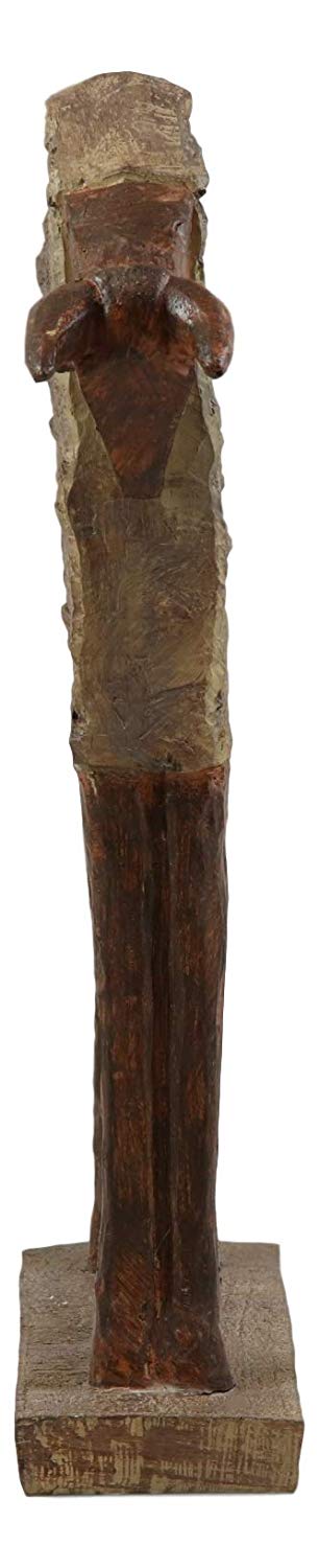 Faux Driftwood Charging Bull Totem Tiki Wildlife Desktop Decorative Resin Statue