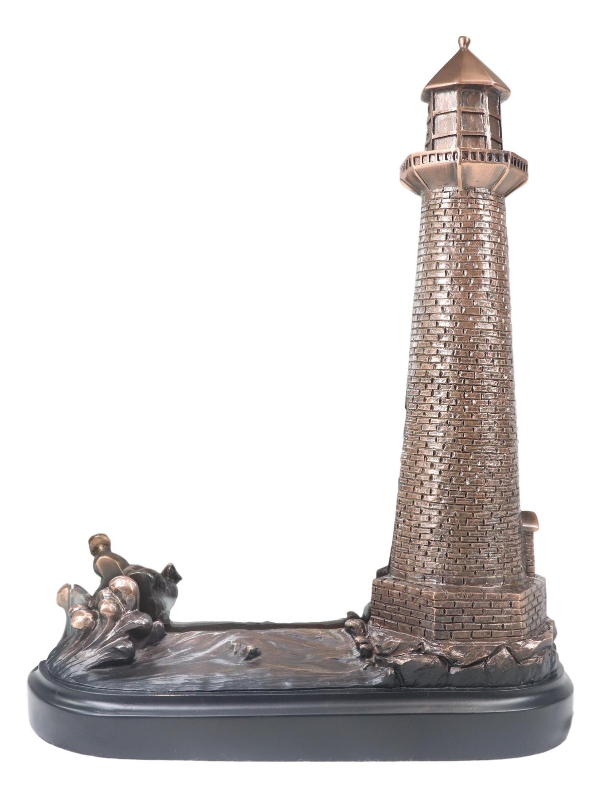 Nautical Marine Lighthouse And Ship Anchor Statue With 5"X7" Glass Photo Frame - Ebros Gift