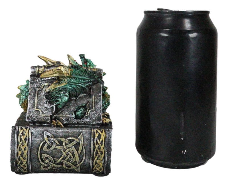 Celtic Beowulf Dragon Trapped In Tombstone Small Jewelry Trinket Box Figurine