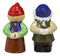Kissing Mr & Mrs Gnome Couple Magnetic Salt Pepper Shakers Ceramic Figurine Set