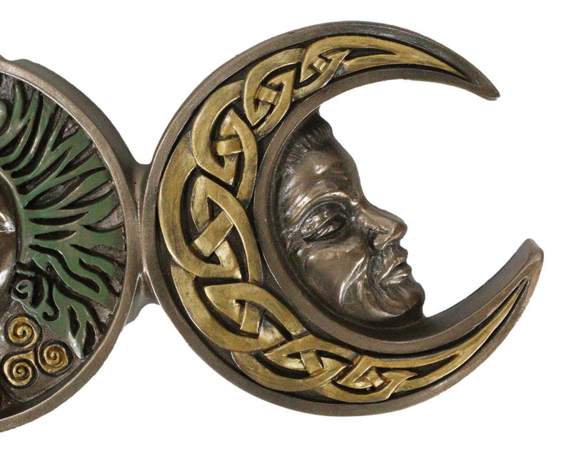 Triple Goddess Moon Mother Maiden Crone Celtic Knotwork Wall Decor Plaque