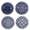 Ebros Made In Japan Multi Pattern Ceramic Sauce Appetizer Dipping Bowl Set Serves 4