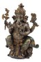 Ebros Hindu Lord Ganesha Sitting On Throne Statue Elephant God Hoysala Empire Ganapati