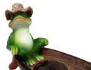 Ebros Toad Croak Creek Canoe Frog With Cowboy Hat Rowing Boat Salt Pepper Shakers Holder Figurine 7"L