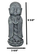 Japanese Namaste Praying Jizo Monk Standing On Lotus Flower Figurine 9.75"H