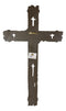 20"H Rustic Western Faux Wood Look Wall Cross Plaque With Crucifix Cutout Holes