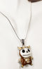 Ebros Furrybones Voodoo Chocolate Hootie Horned Owl Necklace Pendant Jewelry