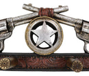 Western Cowboy Dual Revolver Guns With Western Star 4-Peg Coat Wall Hooks Decor