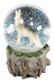 Majestic Lone Wolf Howling Water Globe Collectible Water Ball Home Decor