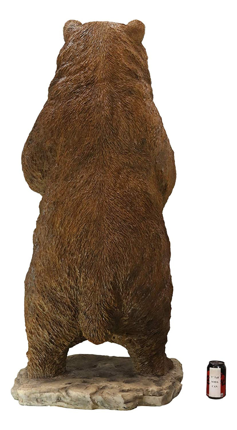 Ebros Giant Size Forest Wildlife Realistic Standing Brown Grizzly Bear Statue More Than 4' Feet Tall Rustic Cabin Lodge Hunter Decor Bears Figurine Gallery Quality Home and Patio Decorative Sculpture