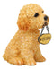 Ebros Gift Set of 4 Dogs Realistic Poodle Fawn and Black Labrador and Yorkshire Terrier Puppies Figurines with Greeting Signs As Welcome Home Decor Pet Pals Dog Sculpture 6.25" Tall Memorial Statues