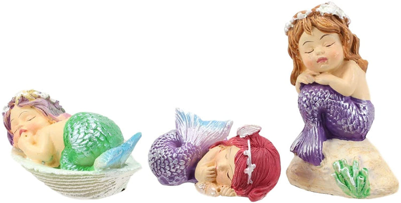 Ebros Whimsical Mergirls Mermaid Babies Small Miniature Figurines Set of 3