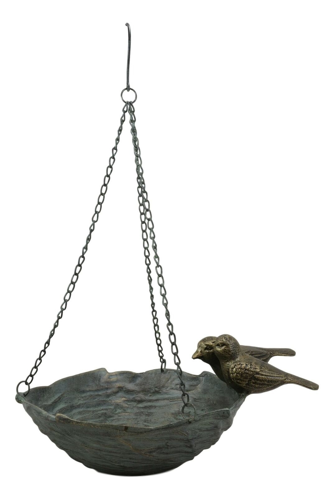 Ebros Gift 21" Tall Aluminum Metal Rustic Whimsical Perching Pair of Lovebirds Hanging Bird Feeder Or Nest Holder Garden Outdoors Sculpture for Lawn Pool Patio Pool Backyard Decor Accent - Ebros Gift