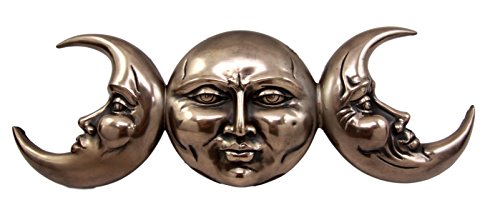 Ebros Triple Goddess Moon Mother Maiden Crone Hanging Wall Decor Sculpture Plaque Figurine 15.25"H