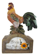 Ebros Rustic Country Rooster Chicken On Archway Bridge Bless This Family Sign Figurine